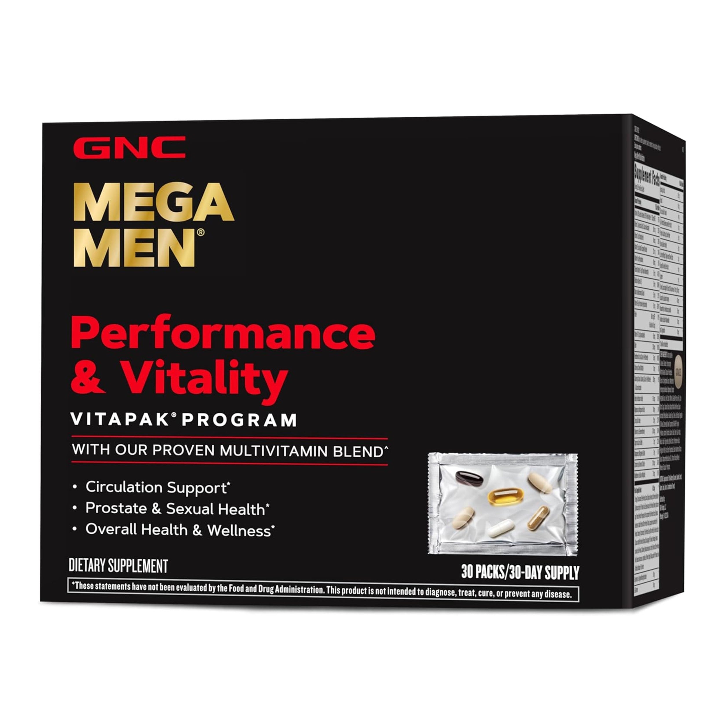 Mega Men Performance & Vitality Vitapak – 30 Servings